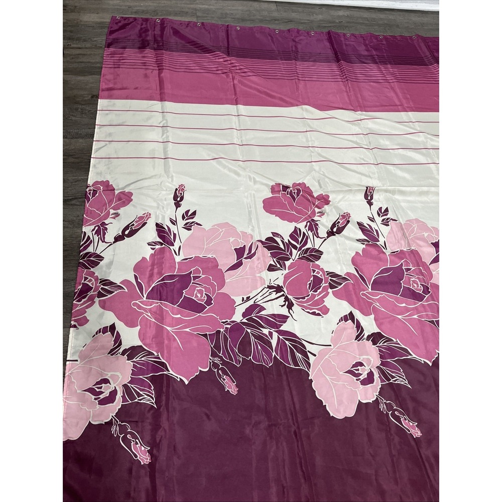 Primor Purple Floral Shower Curtain Flower Design 70x70 Bathroom Decor